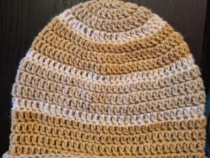 Horgolt csíkos férfi beanie sapka - az alap