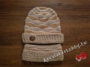 Horgolt hullám mintás férfi beanie sapka