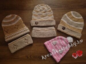 Horgolt őszi beanie sapkák és körsálak az egész családnak